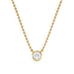 Horizon Round Cut Lab Diamond Solitaire Necklace 0.25ct H/SI in 9K Gold
