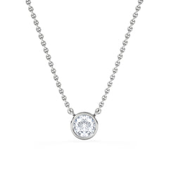 Horizon Round Cut Lab Diamond Solitaire Necklace 0.50ct H/SI in 9K White Gold