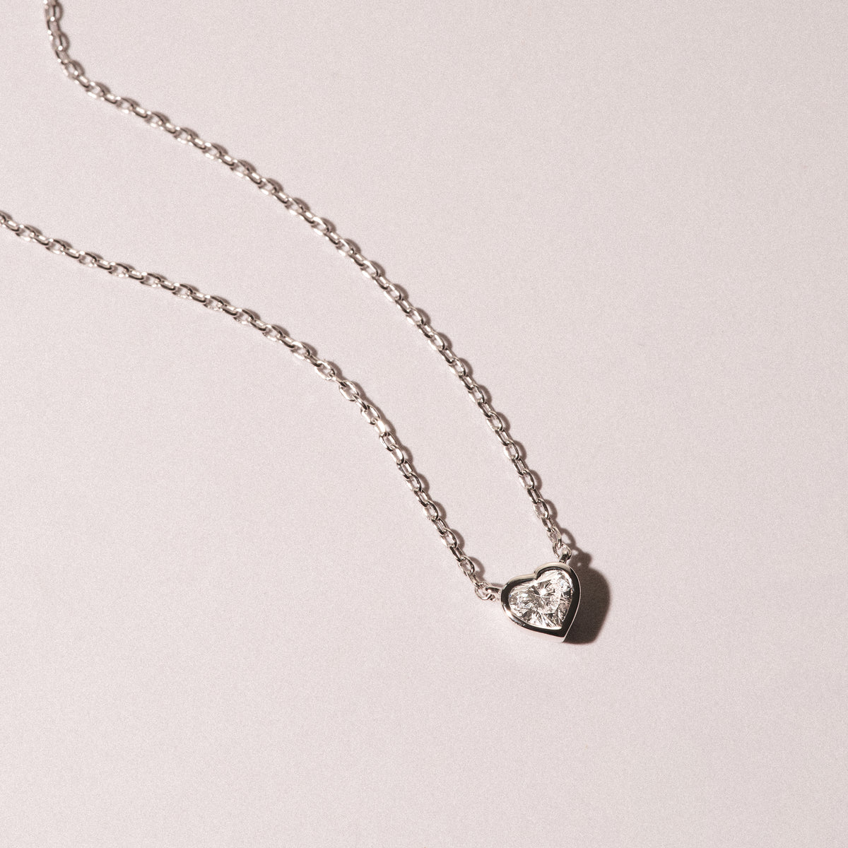 Horizon Heart Cut Lab Diamond Solitaire Necklace 0.25ct H/SI in 925 Silver