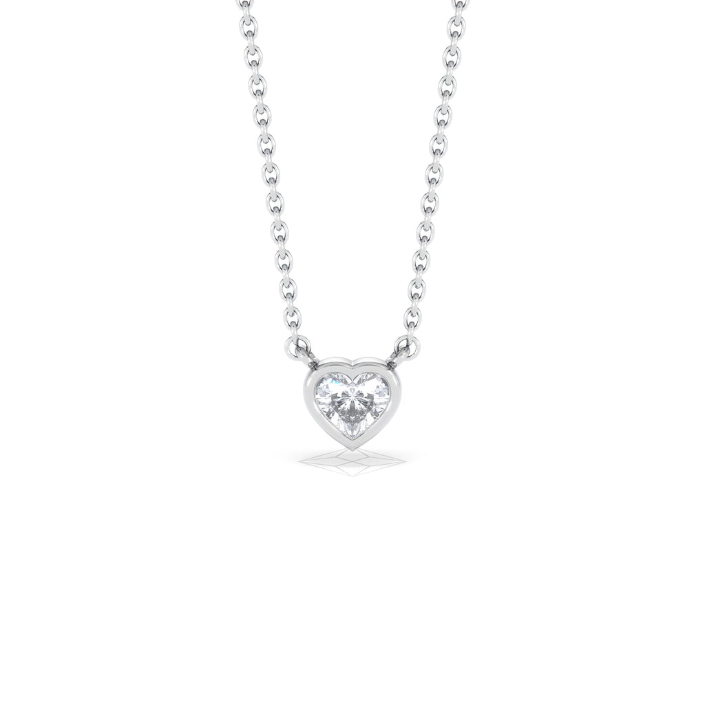 Horizon Heart Cut Lab Diamond Solitaire Necklace 0.25ct H/SI in 9K White Gold