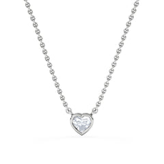Horizon Heart Cut Lab Diamond Solitaire Necklace 0.25ct H/SI in 925 Silver