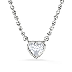 Horizon Heart Cut Lab Diamond Solitaire Necklace 0.25ct H/SI in 925 Silver