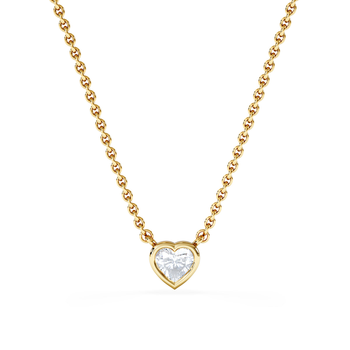 Horizon Heart Cut Lab Diamond Solitaire Necklace 0.25ct H/SI in 18k Gold Vermeil