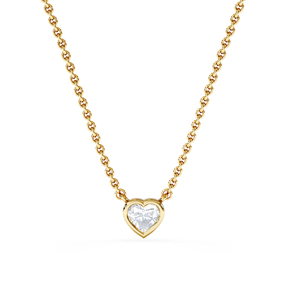Horizon Heart Cut Lab Diamond Solitaire Necklace 0.25ct H/SI in 9K Gold