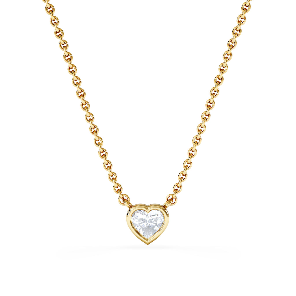 Horizon Heart Cut Lab Diamond Solitaire Necklace 0.25ct H/SI in 9K Gold