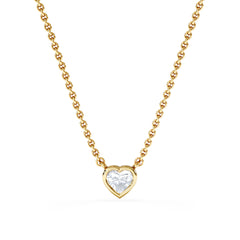 Horizon Heart Cut Lab Diamond Solitaire Necklace 0.25ct H/SI in 9K Gold