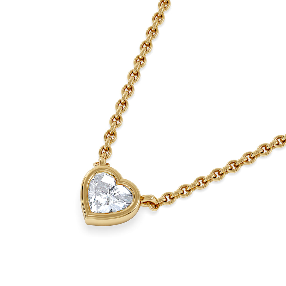 Horizon Heart Cut Lab Diamond Solitaire Necklace 0.25ct H/SI in 18k Gold Vermeil