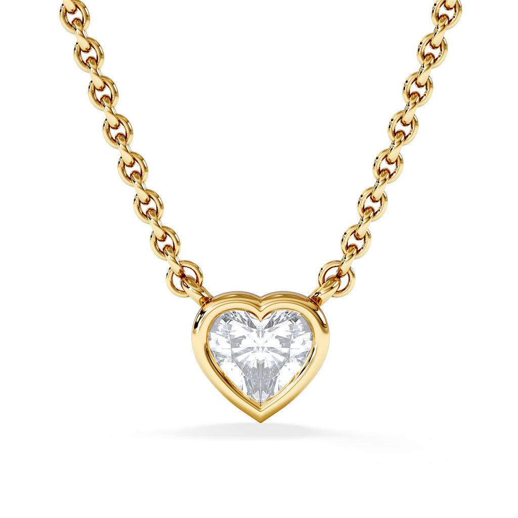 Horizon Heart Cut Lab Diamond Solitaire Necklace 0.25ct H/SI in 9K Gold