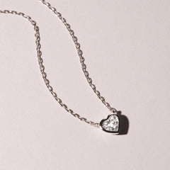 Horizon Heart Cut Lab Diamond Solitaire Necklace 0.50ct H/SI in 9K White Gold