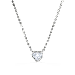 Horizon Heart Cut Lab Diamond Solitaire Necklace 0.50ct H/SI in 9K White Gold