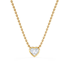 Horizon Heart Cut Lab Diamond Solitaire Necklace 0.50ct H/SI in 9K Gold