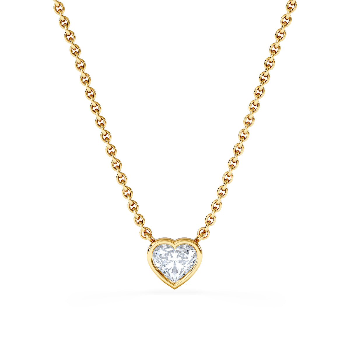 Horizon Heart Cut Lab Diamond Solitaire Necklace 0.50ct H/SI in 9K Gold