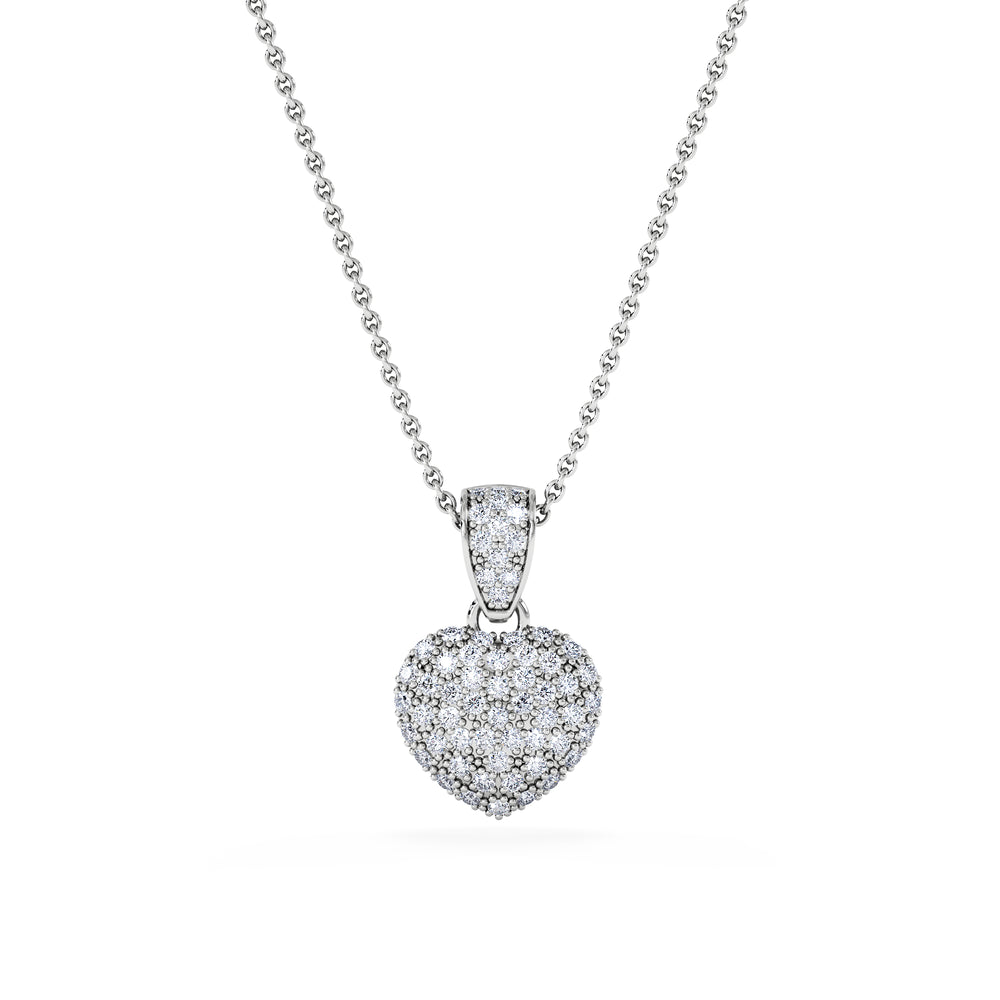Heart Lab Diamond Necklace 0.50ct in 925 Silver