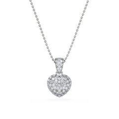 Heart Lab Diamond Necklace 0.50ct in 925 Silver