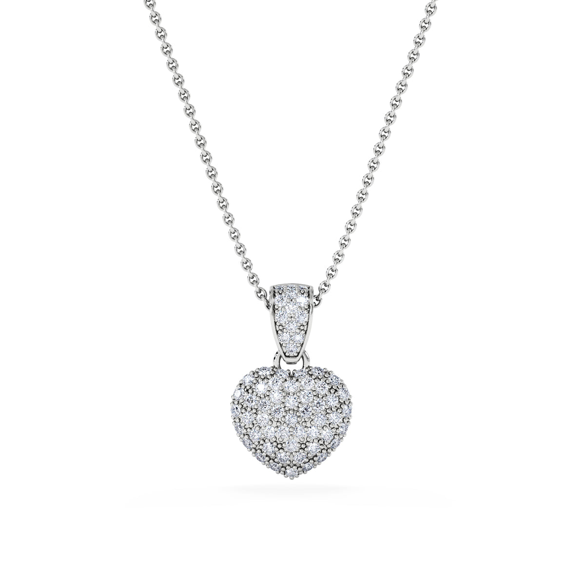 Heart Lab Diamond Necklace 0.50ct in 925 Silver