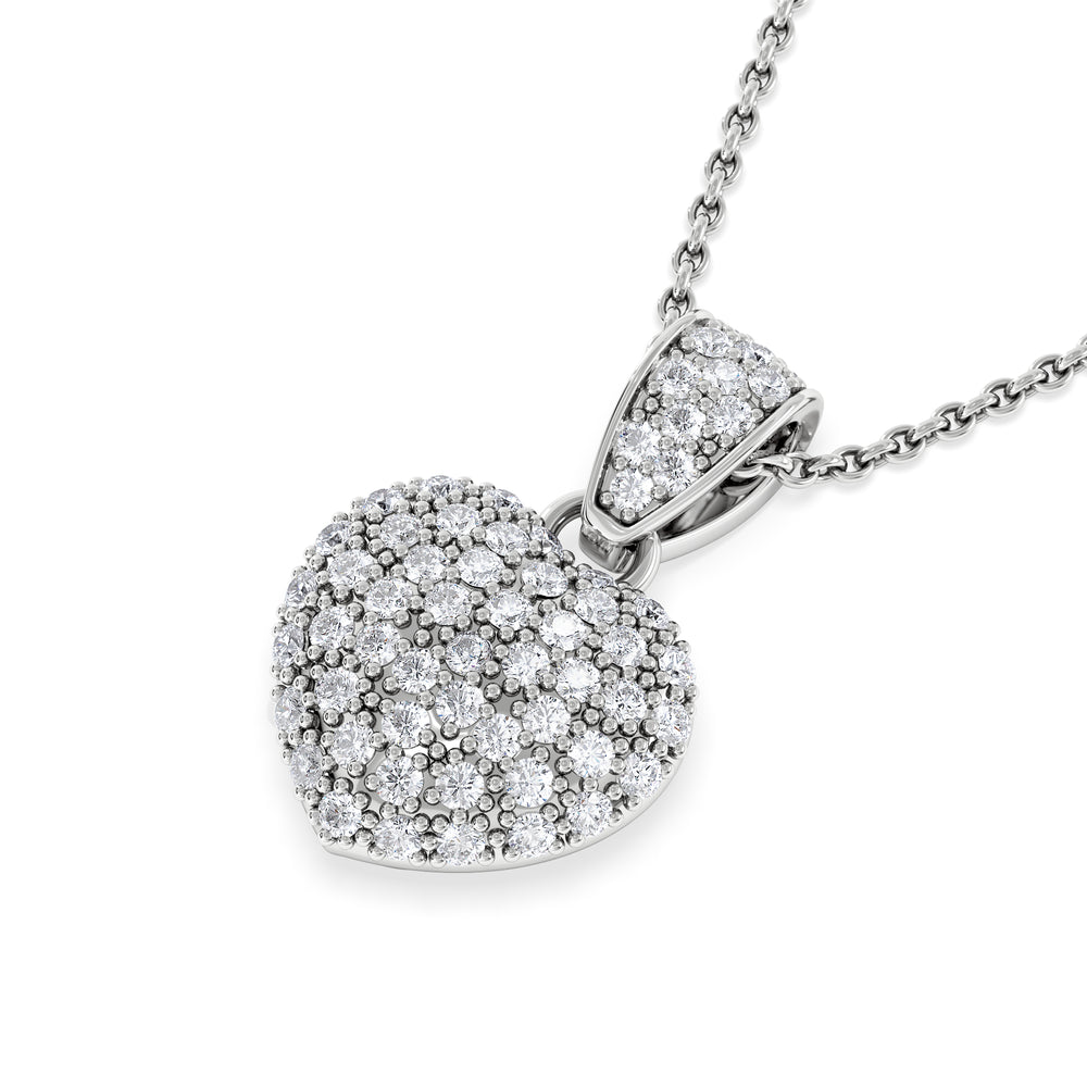 Heart Lab Diamond Necklace 0.50ct in 925 Silver