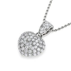 Heart Lab Diamond Necklace 0.50ct in 925 Silver