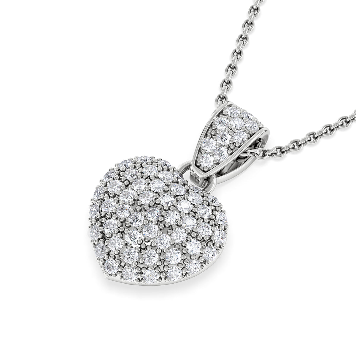 Heart Lab Diamond Necklace 0.50ct in 925 Silver