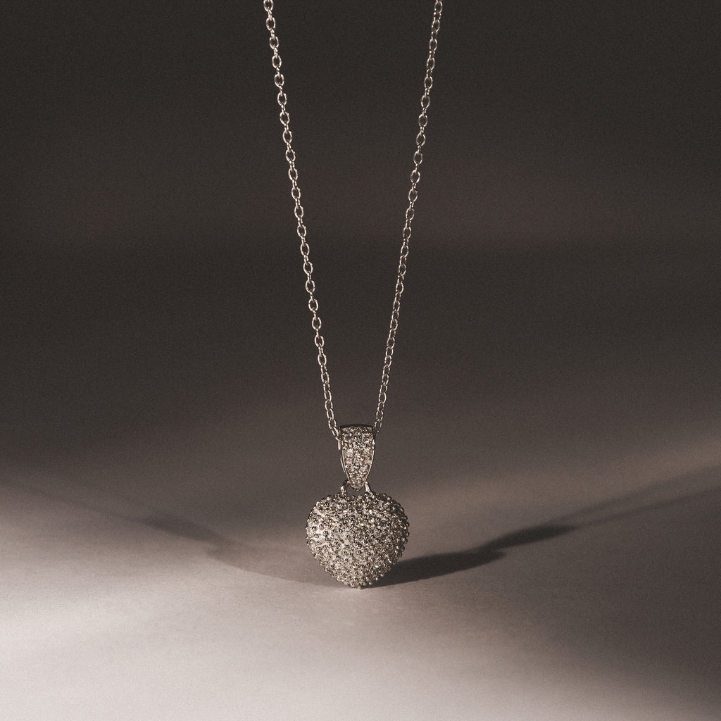 Heart Lab Diamond Necklace 0.50ct in 925 Silver