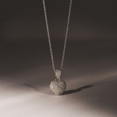 Heart Lab Diamond Necklace 0.50ct in 925 Silver