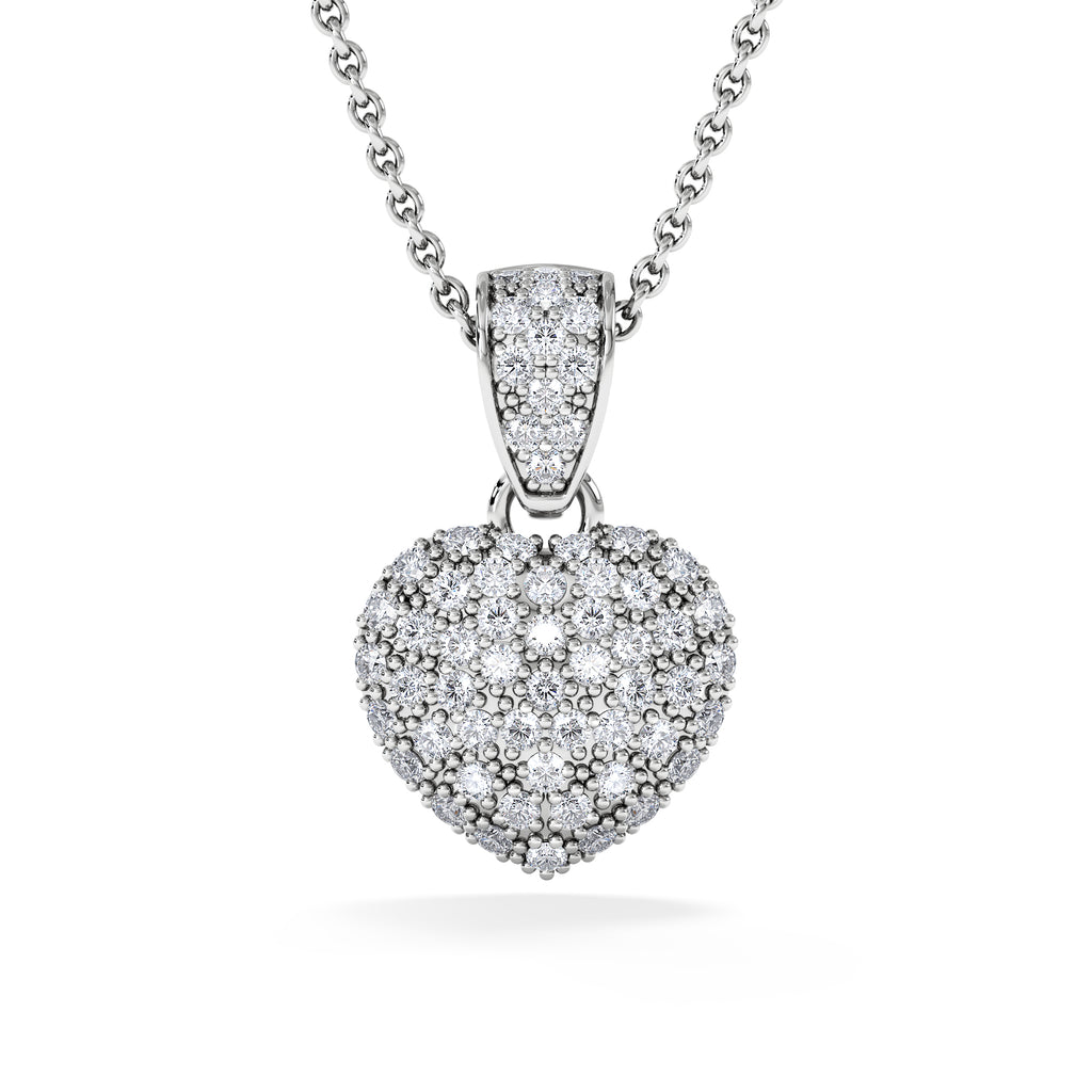 Heart Lab Diamond Necklace 0.50ct in 925 Silver