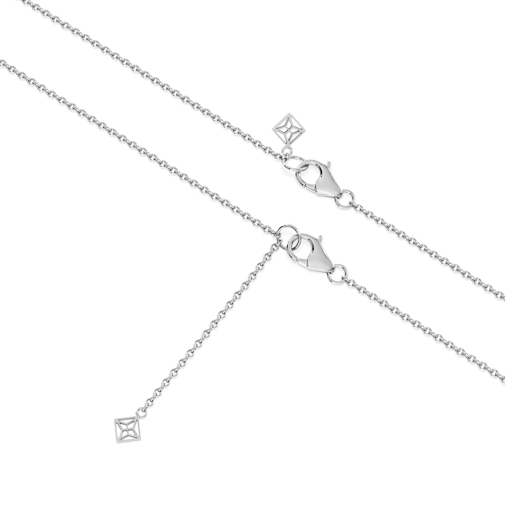 Teardrop Solitaire 0.10ct H/SI Round Cut Lab Grown Necklace in Silver