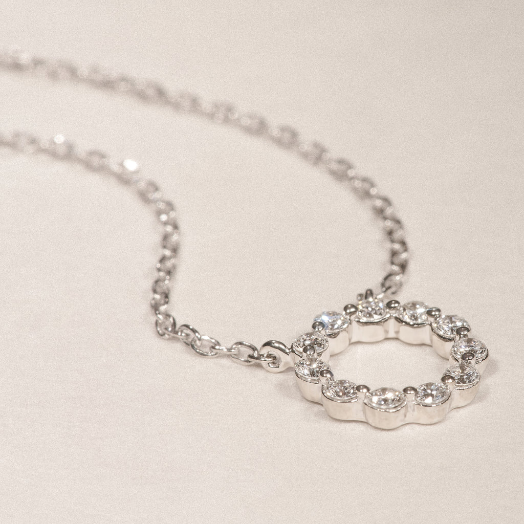 Lab Diamond Eternal Glow Circle Necklace 0.25ct in 925 Silver