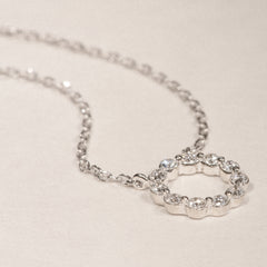Lab Diamond Eternal Glow Circle Necklace 0.25ct in 925 Silver