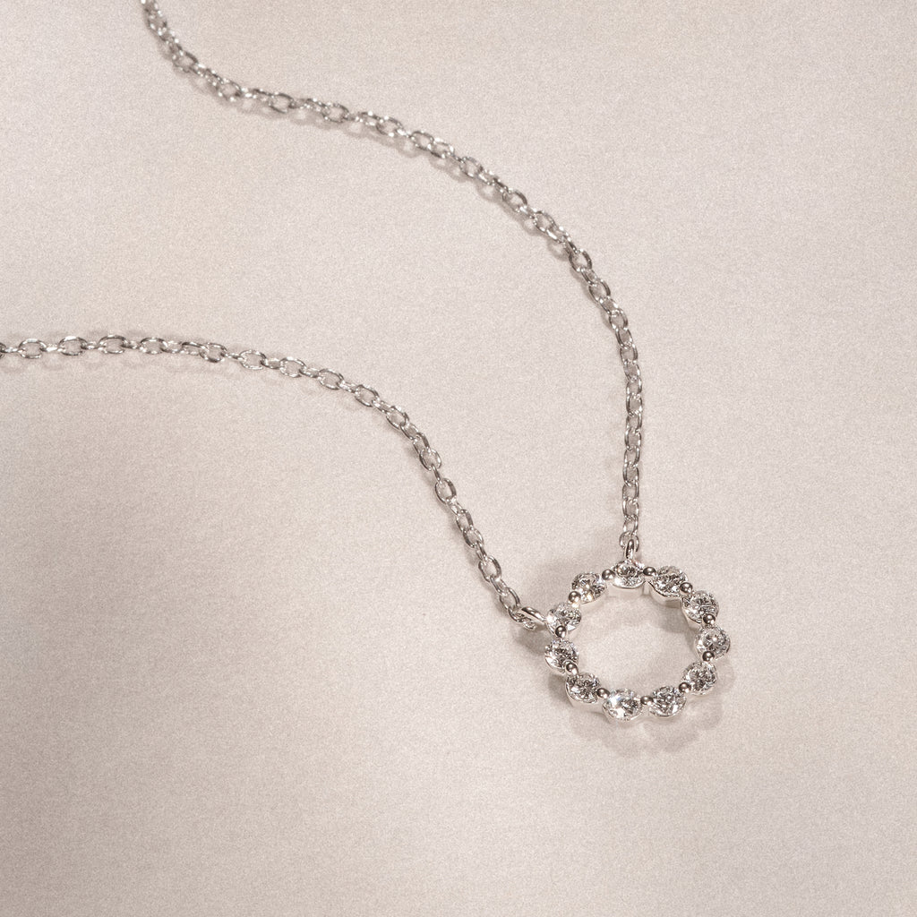 Lab Diamond Eternal Glow Circle Necklace 0.25ct in 925 Silver