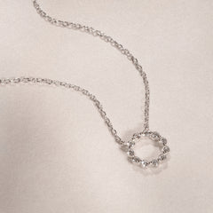 Lab Diamond Eternal Glow Circle Necklace 0.25ct in 925 Silver