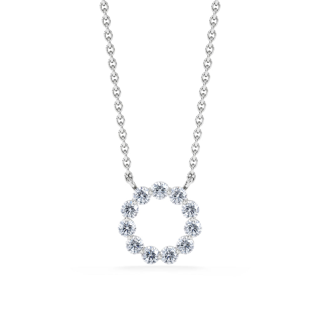 Lab Diamond Eternal Glow Circle Necklace 0.25ct in 925 Silver