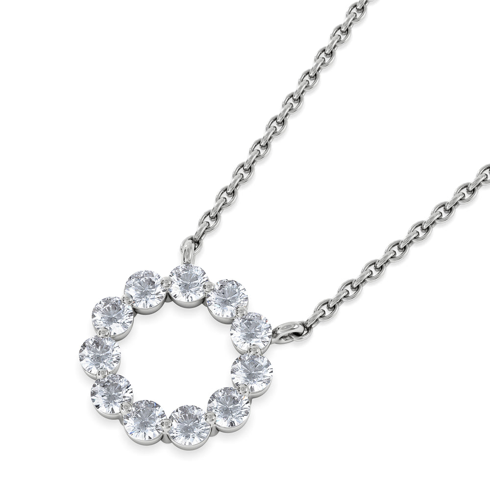 Lab Diamond Eternal Glow Circle Necklace 0.25ct in 925 Silver