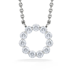 Lab Diamond Eternal Glow Circle Necklace 0.25ct in 925 Silver