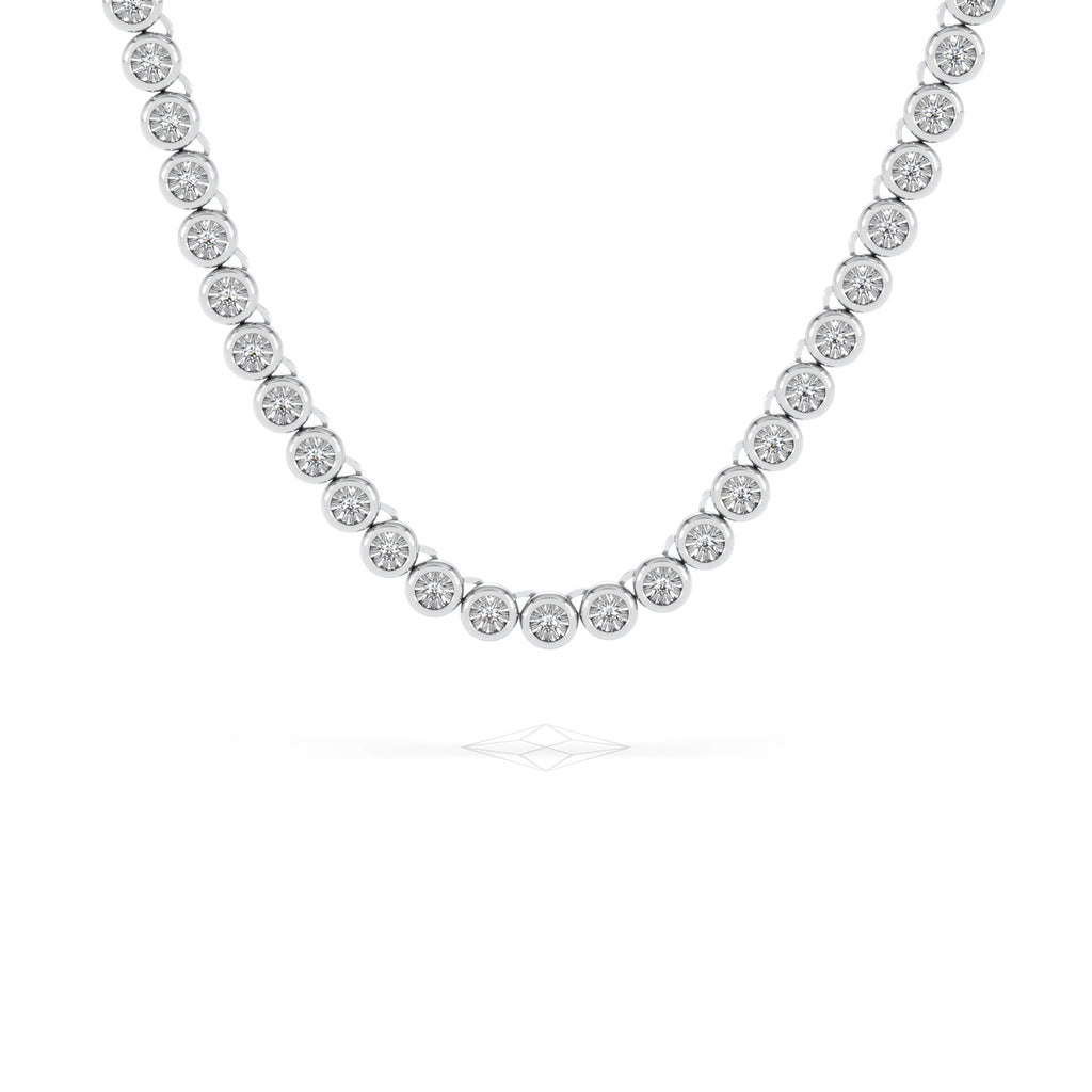 1.00ct Lab Diamond Bezel Tennis Necklace in Sterling Silver
