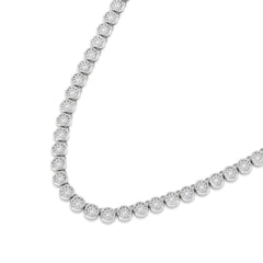 1.00ct Lab Diamond Bezel Tennis Necklace in Sterling Silver