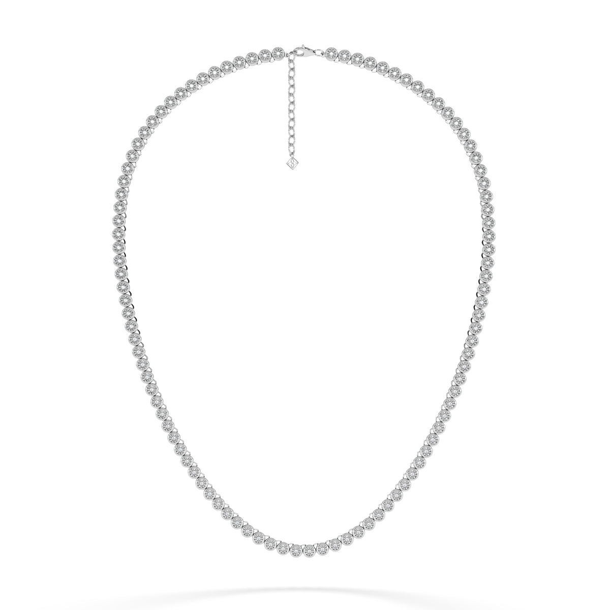 1.00ct Lab Diamond Bezel Tennis Necklace in Sterling Silver