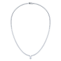 LUXE 20.00ct Lab Diamond Necklace with 1.50ct IGI Certified Pear-Cut Centre in 18K White Gold