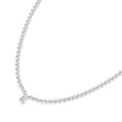 LUXE 20.00ct Lab Diamond Necklace with 1.50ct IGI Certified Pear-Cut Centre in 18K Yellow Gold