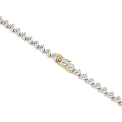 LUXE 20.00ct Lab Diamond Necklace with 1.50ct IGI Certified Pear-Cut Centre in 18K Yellow Gold