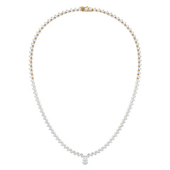 LUXE 20.00ct Lab Diamond Necklace with 1.50ct IGI Certified Pear-Cut Centre in 18K Yellow Gold