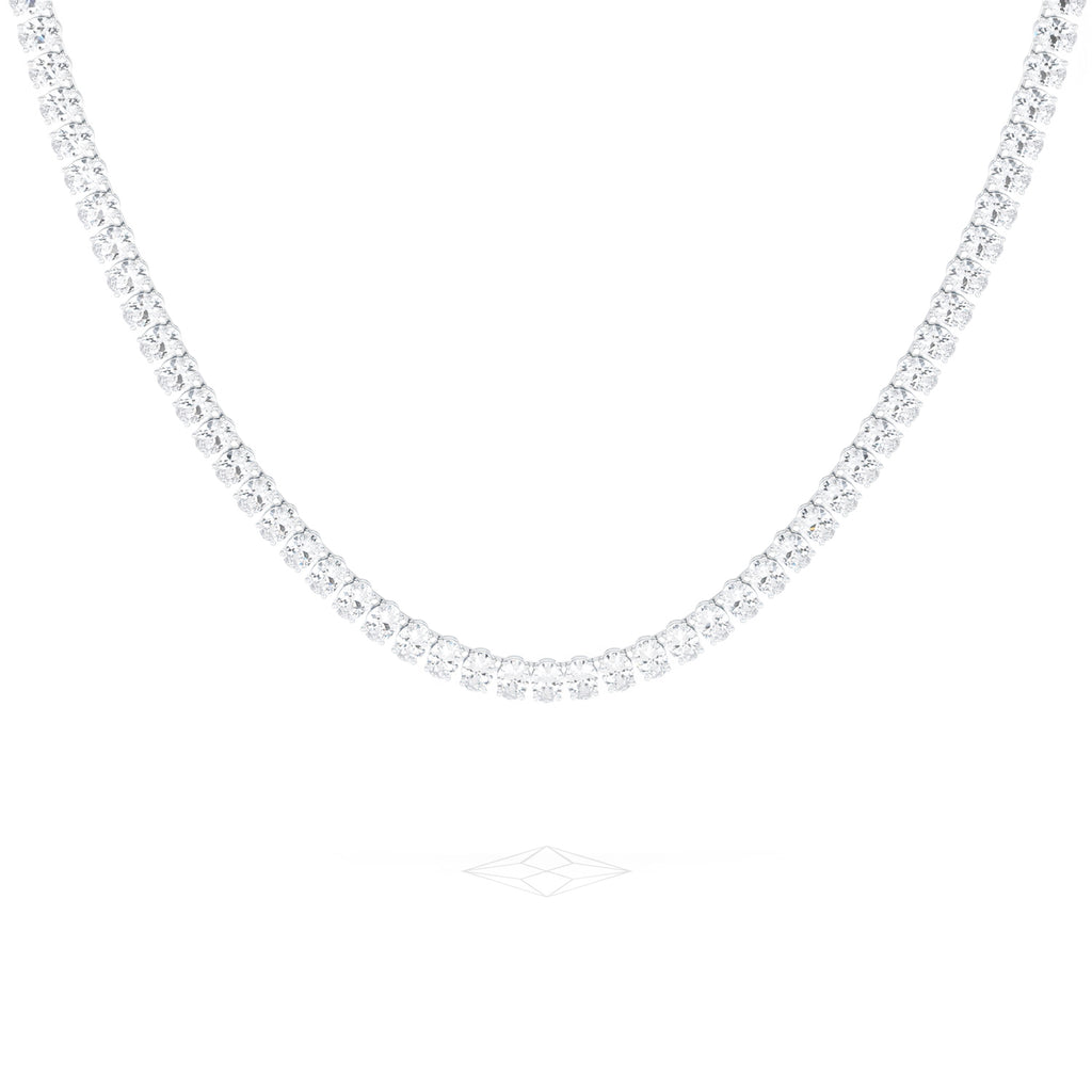 LUXE 24.00ct Lab Diamond Necklace with IGI Certified Oval-Cut Diamonds in 18K White Gold