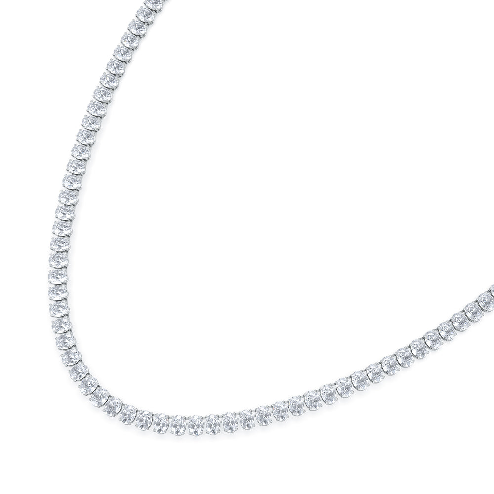 LUXE 24.00ct Lab Diamond Necklace with IGI Certified Oval-Cut Diamonds in 18K White Gold