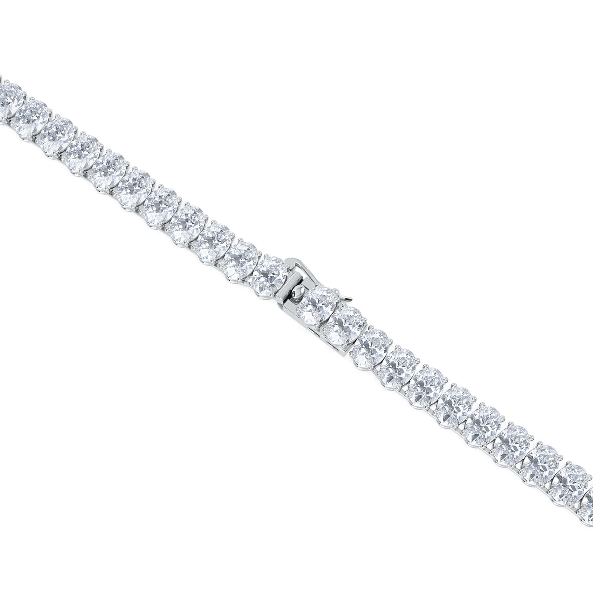 LUXE 24.00ct Lab Diamond Necklace with IGI Certified Oval-Cut Diamonds in 18K White Gold