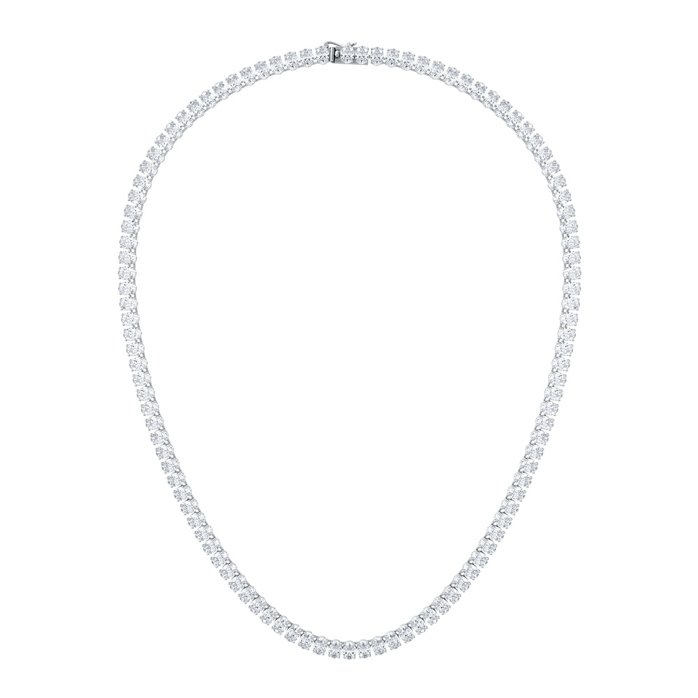 LUXE 24.00ct Lab Diamond Necklace with IGI Certified Oval-Cut Diamonds in 18K White Gold