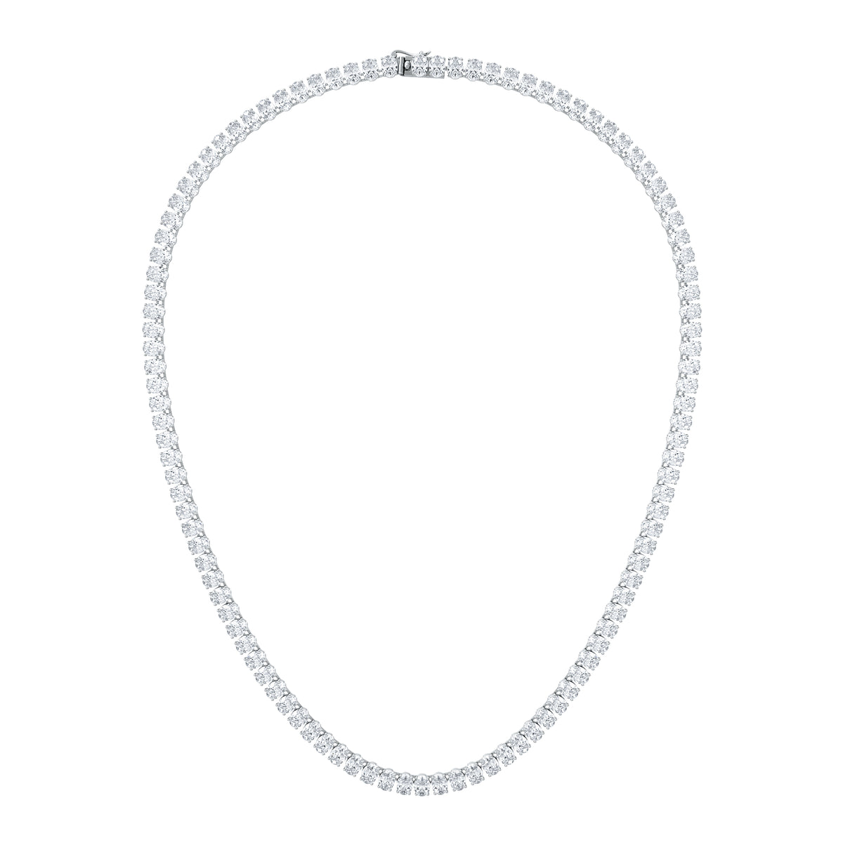 LUXE 24.00ct Lab Diamond Necklace with IGI Certified Oval-Cut Diamonds in 18K White Gold