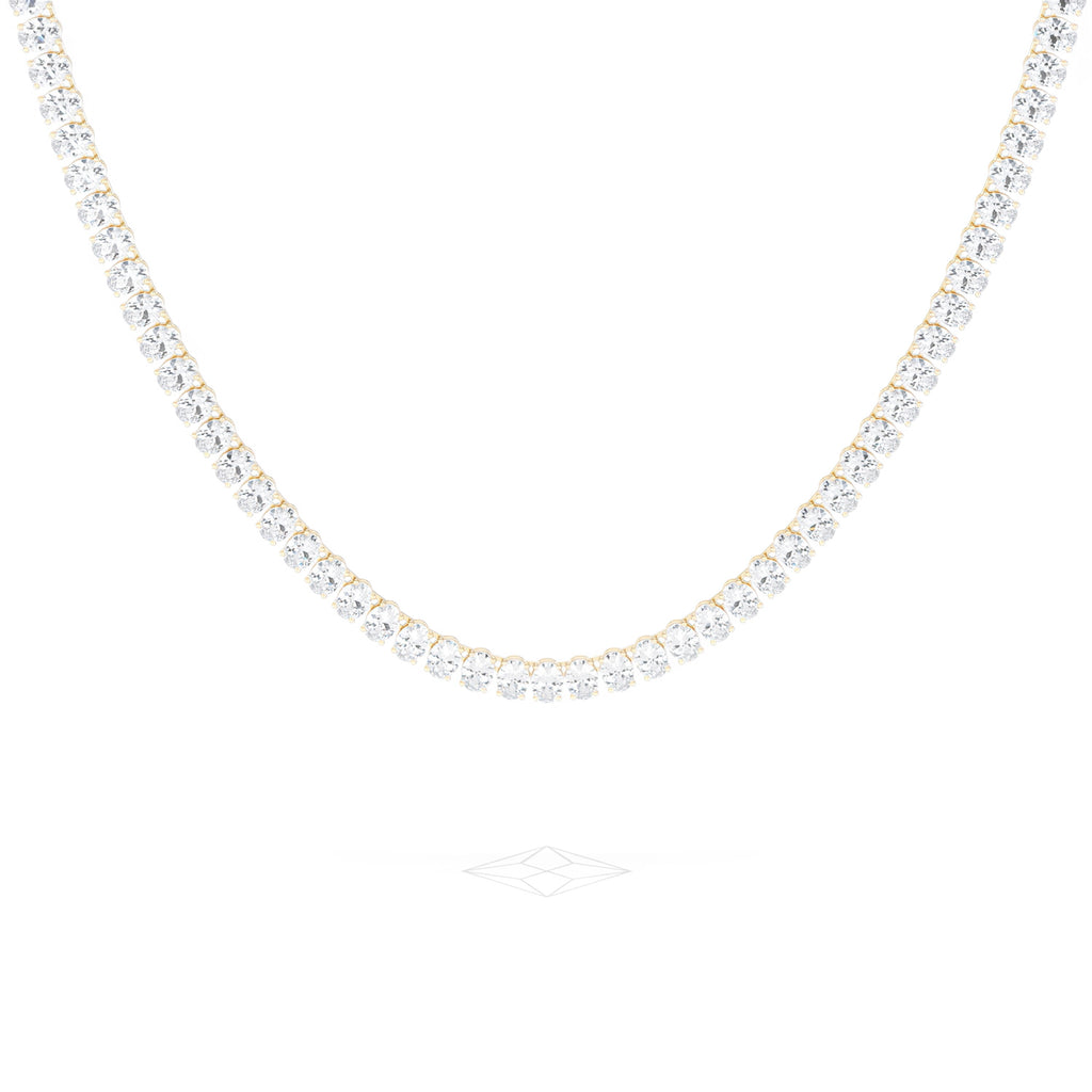 LUXE 24.00ct Lab Diamond Necklace with IGI Certified Oval-Cut Diamonds in 18K Yellow Gold