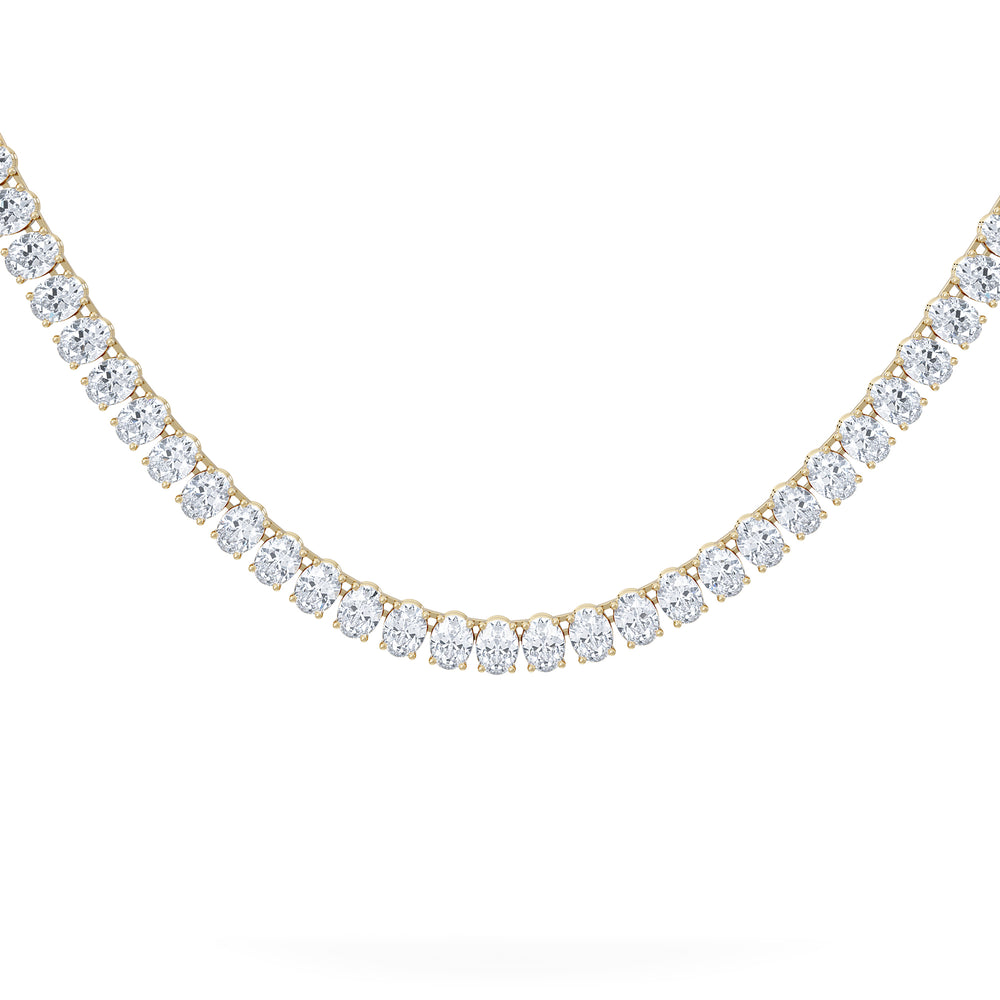 LUXE 24.00ct Lab Diamond Necklace with IGI Certified Oval-Cut Diamonds in 18K Yellow Gold