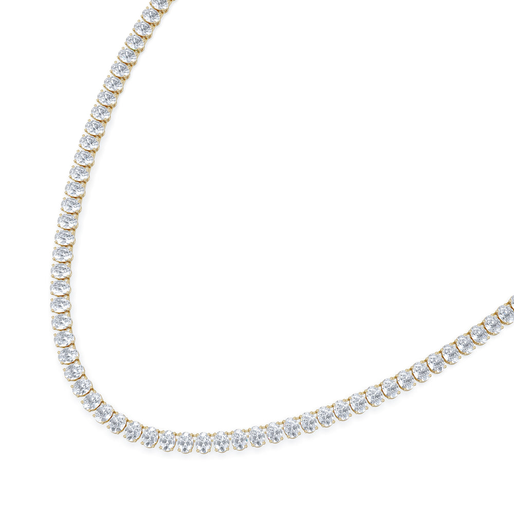 LUXE 24.00ct Lab Diamond Necklace with IGI Certified Oval-Cut Diamonds in 18K Yellow Gold
