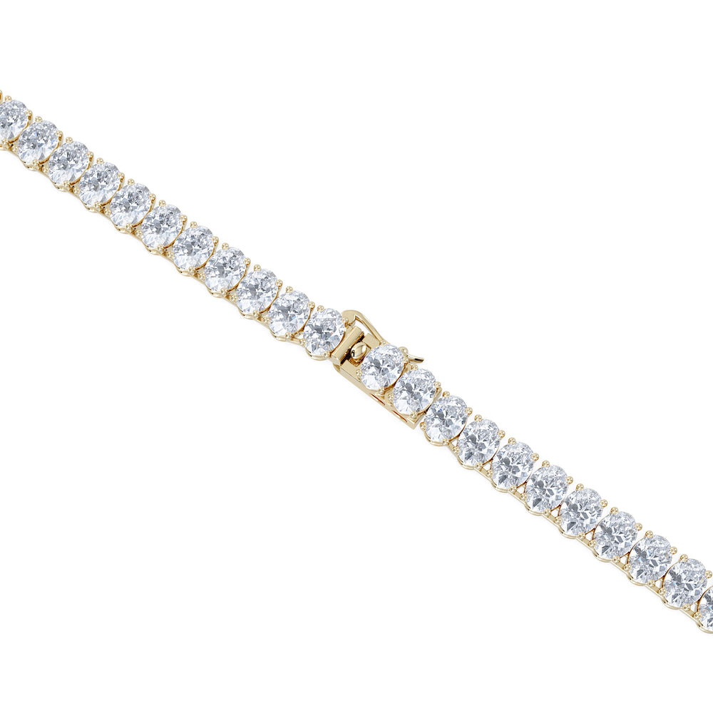 LUXE 24.00ct Lab Diamond Necklace with IGI Certified Oval-Cut Diamonds in 18K Yellow Gold