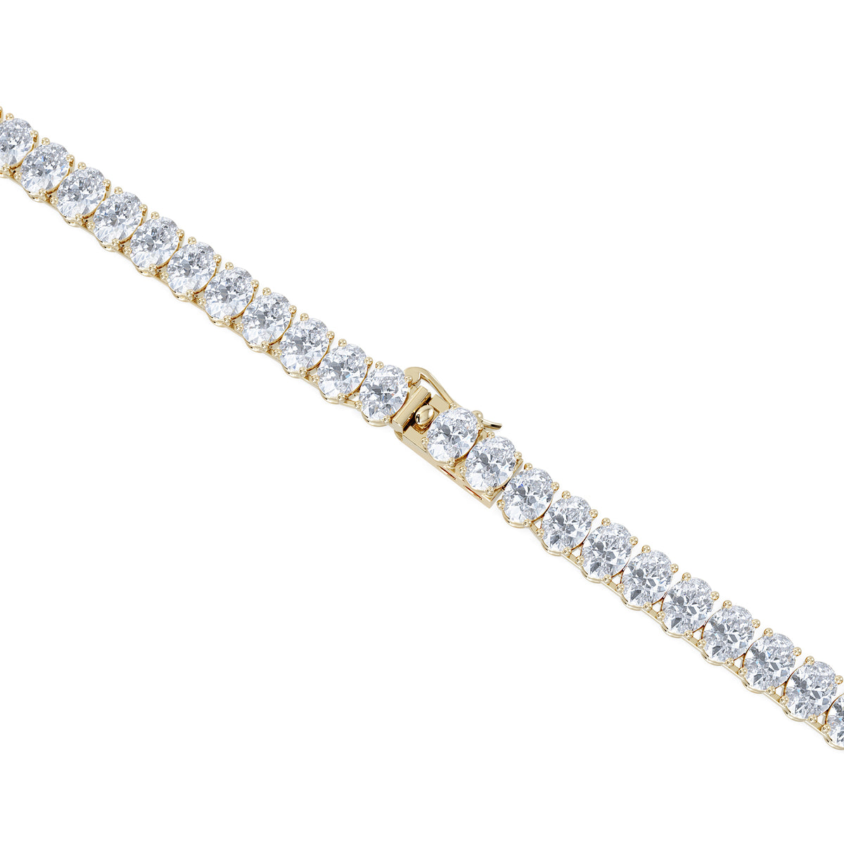 LUXE 24.00ct Lab Diamond Necklace with IGI Certified Oval-Cut Diamonds in 18K Yellow Gold